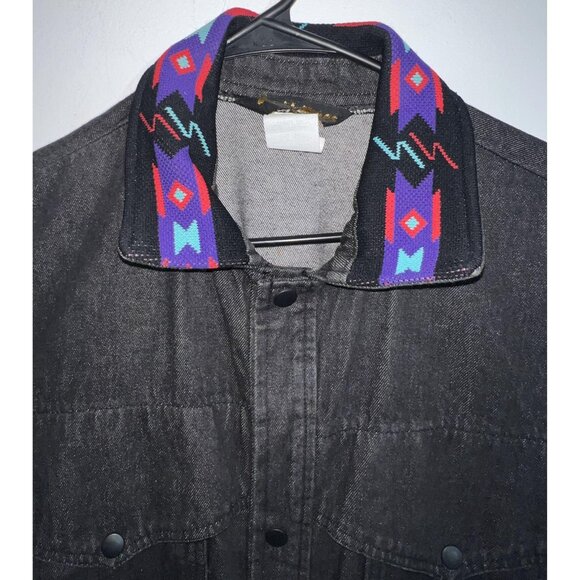 Vintage David James Coat Mens XXLarge Denim Duster Southwestern Made USA 90s - Picture 6 of 16